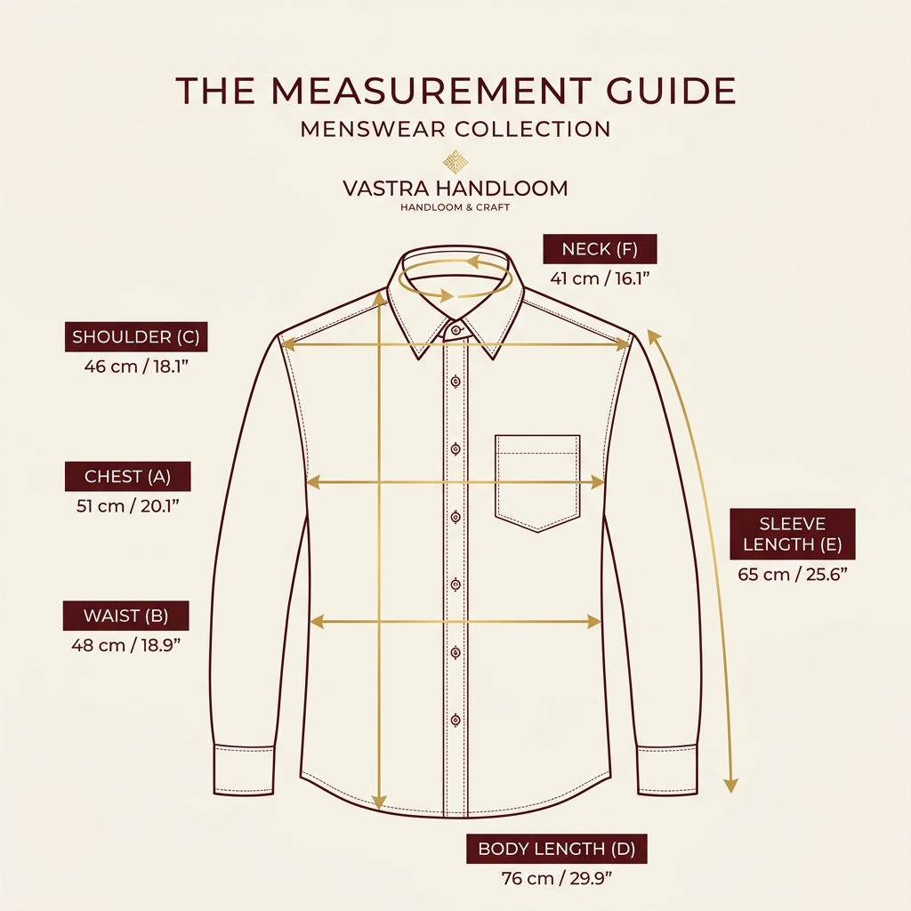Shirt measurement guide — chest, waist, shoulder, length